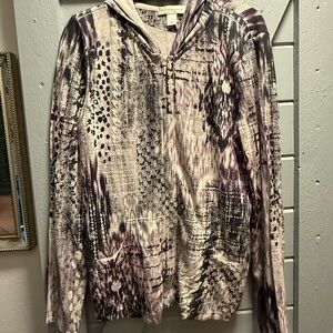 Christopher & Banks Purple and Black Patterned Hoodie